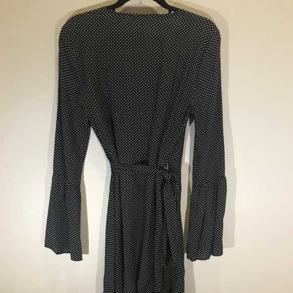 BCBG Black Polka Dot Wrap Dress - Picture 5 of 5